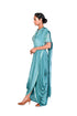Mint Zehra Edit EMB Cropped Blouse with EMB Draped Saree
